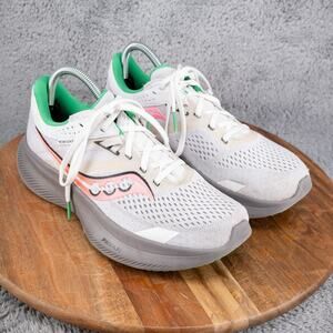 Saucony Women's Ride 16 S10830-35 White Green Pink Running Shoes Sneaker Sz 8.5
